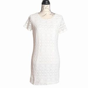 Lulus White Embroidered Lace Mini Dress